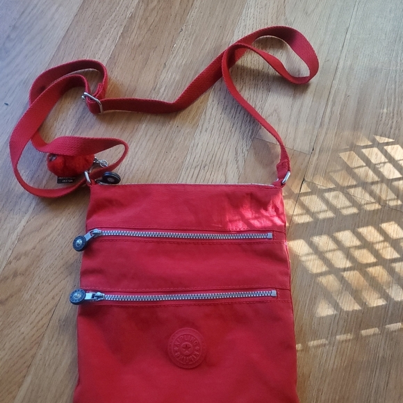 Kipling Red Two Zipper Front Cross Body With Adjustable Strap - Picture 3 of 6
